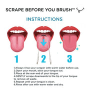 Instructions on how to use a tongue scraper 