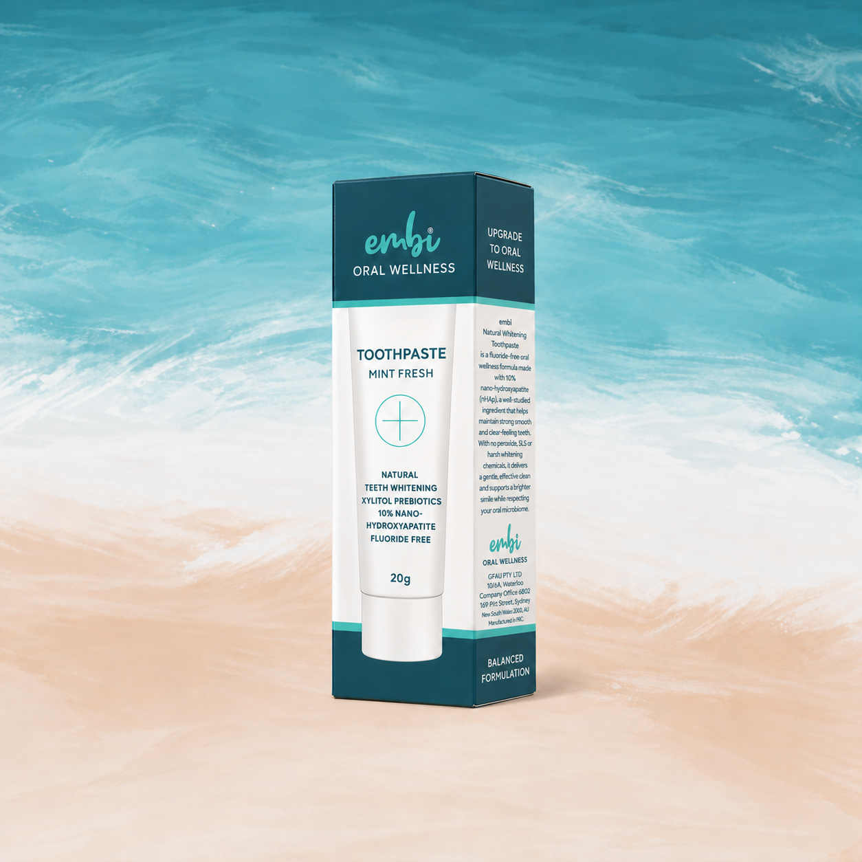 embi Travel Size Toothpaste 20g - 10% Nano-Hydroxyapatite