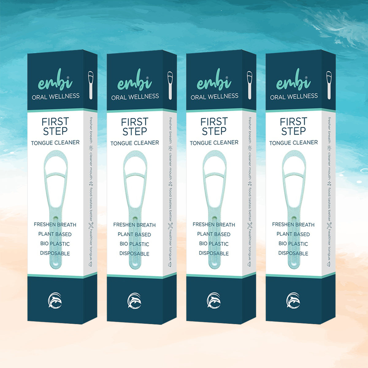 embi first step 4 pack on beach them background 