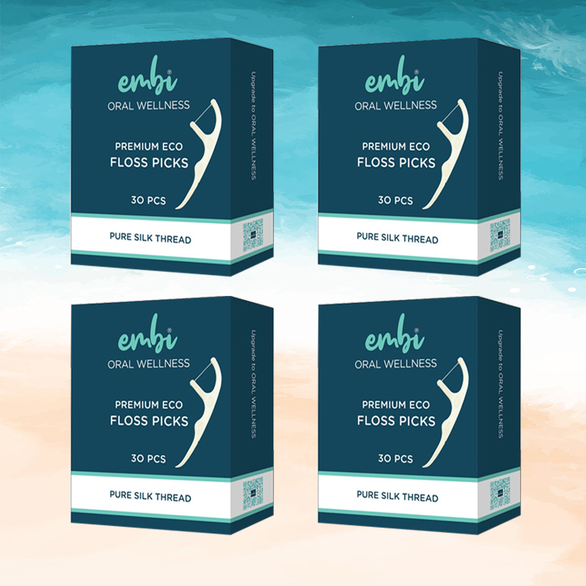 embi premium floss slik on a beach theme background 
